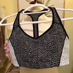 Victoria’s Secret VSX Black and White Dotted Racerback Sports Bra Size L